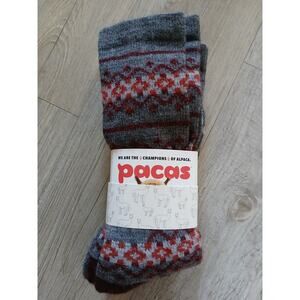 Pacas Wool Crew Socks Mens Large Alpaca 3-Pack Lightweight Hiking Camping NWT